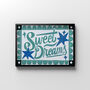 Sweet Dreams Wall Art, Blue Bedroom Print, thumbnail 1 of 9