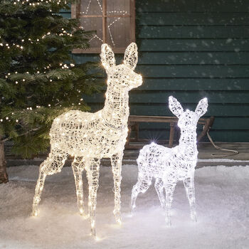 Swinsty Doe And Fawn Dual LED Plug In Light Up Reindeer, 2 of 8