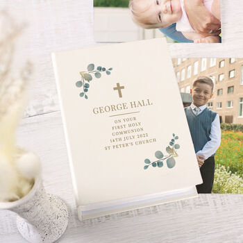 Personalised Botanical Cross Photo Album With Sleeves, 2 of 9