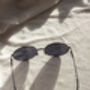 Black Oversized Round Circle Wire Frame Sunglasses, thumbnail 2 of 5