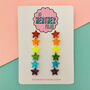 Pride Rainbow Star Glitter Earrings, thumbnail 1 of 2