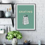 Grating Cheese Grater Kitchen Print, thumbnail 2 of 3