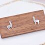 Sterling Silver Alpaca Llama Sheep Stud Earrings, thumbnail 2 of 12