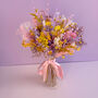 Pastel Dried Flower Bouquet Pink, Yellow And Purple, thumbnail 3 of 7