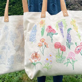Stitch What You've Grown Flower Tote Bag Diy Kit, 9 of 11