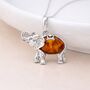 Personalised Sterling Silver Amber Elephant Pendant Necklace, thumbnail 1 of 8