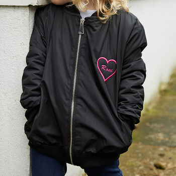 Personalised Heart Bomber Jacket, 2 of 2