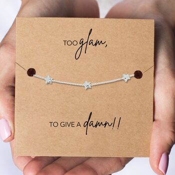 Breakup Gift For Her With Gold Plated Or Silver Plated Star Bracelet And Card, 2 of 4