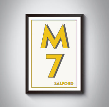 M7 Manchester Typography Postcode Print, 4 of 10