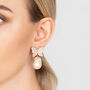 White Butterfly Baroque Pearl Plated Silver Earring, thumbnail 1 of 8
