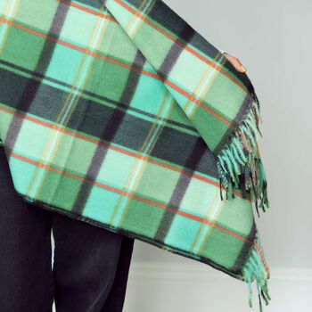 Personalised Check Hand Twist Fringe Scarf, 4 of 7