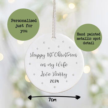 Happy 1st Christmas Wife, Girlfriend,Fiancée Ornament, 2 of 2