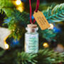 Personalised Map Hanging Bottle Christmas Bauble, thumbnail 1 of 5