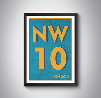 Nw10 Brent London Typography Postcode Print, 5 of 10