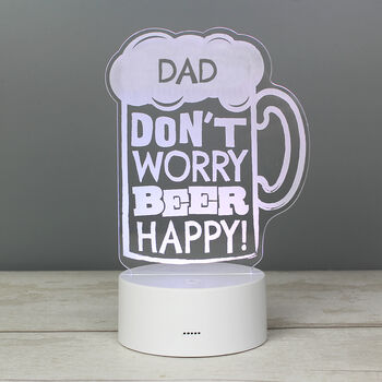 Personalised 'Beer Happy' LED Colour Changing Light, 12 of 12