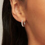 Diamond Style Baguette Medium Hoop Earrings, thumbnail 1 of 6