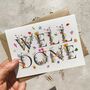 Wildflower Letters Well Done Congratulations Card, thumbnail 1 of 4