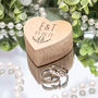 Initials Engraved Wooden Heart Wedding Ring Box, thumbnail 2 of 2