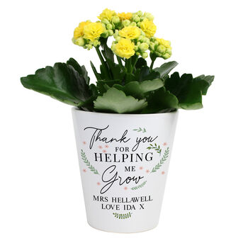 Personalised ‘Thank You For Helping Me Grow’ Plant Pot – Teacher Or Childminder Gift, 4 of 4