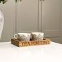 Personalised Oak Tea Cup Tray, thumbnail 1 of 4