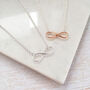 Rose Gold Wedding Infinity Necklace Mum, Thank You, thumbnail 2 of 4