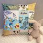 Keepsake Memory Pillow Made From Baby Clothes: Favourite Characters Patchwork Cushion Gift, thumbnail 6 of 12