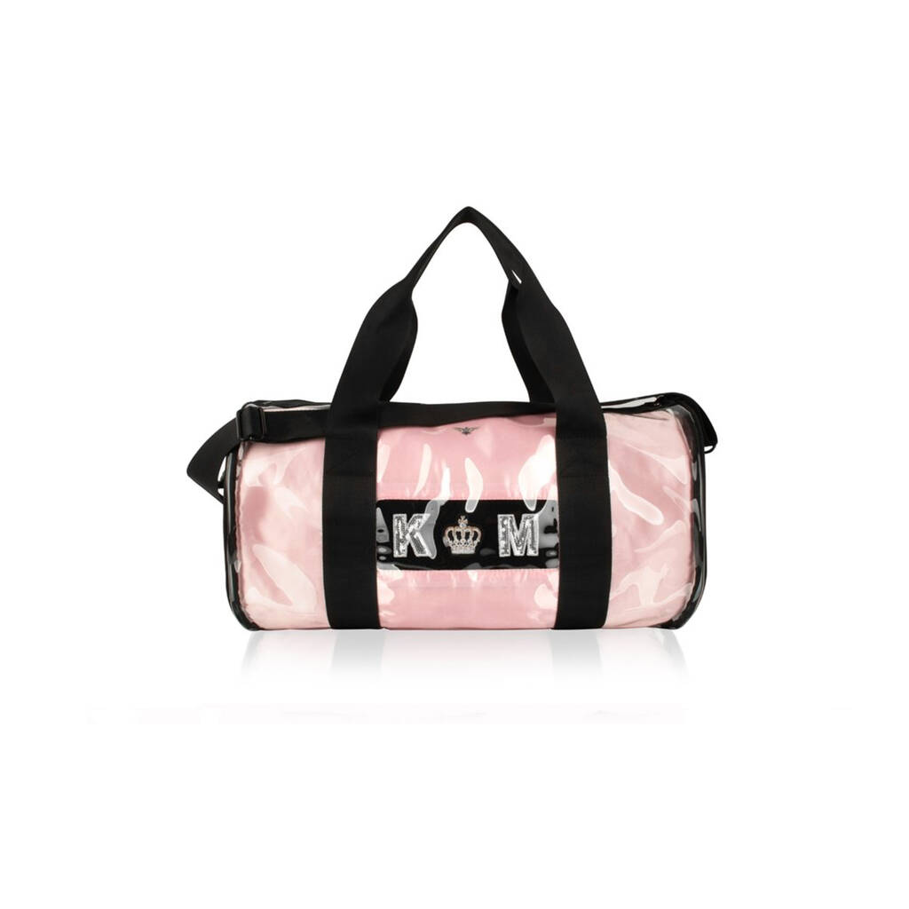 Pvc Kit Bag With Personalised Pale Pink Satin Liner, 1 of 5