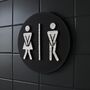 Funny Unisex Toilet Door Black Sign With Raised Design, thumbnail 3 of 6