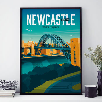 Newcastle Upon Tyne Travel Poster Art Print, 4 of 4