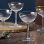 Four Elegant Ribbed Champagne Saucers, thumbnail 1 of 6
