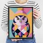 Geometric Owl Illustration Art Print, thumbnail 2 of 3