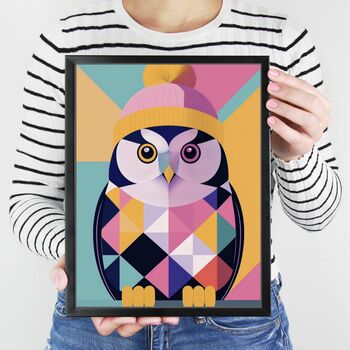 Geometric Owl Illustration Art Print, 2 of 3