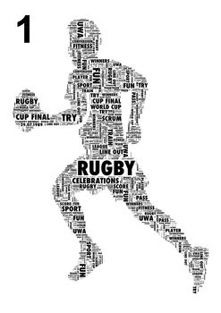 Personalised Rugby Player Or Ball Print, 2 of 5