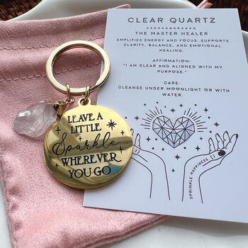 Clear Quartz Crystal Keyring – Leave A Little Sparkle, 3 of 5