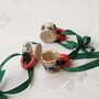 Hand Painted Mini Ceramic Mug Christmas Ornament With Christmas Berries, thumbnail 6 of 6