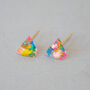 Confetti Terrazzo Resin Earrings – Handmade Colourful Studs Birthday Gift, thumbnail 2 of 4