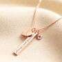 Personalised Bar And Birthstone Charm Necklace, thumbnail 5 of 10