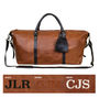 Personalised Leather Duffle Holdall Brown Or Black, thumbnail 8 of 12