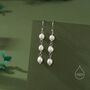 Sterling Silver Irregular Shape Pearl Trio Drop Hook Earrings, thumbnail 1 of 11