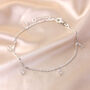 Sterling Silver Crystal Bead Drop Dangle Anklet, thumbnail 2 of 4