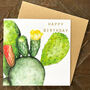 Gold Foiled Prickly Pear Birthday Card, thumbnail 1 of 4