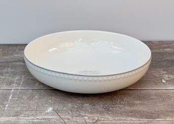 White Beaded Pasta/Serving Bowl, 21.5cm, 2 of 2