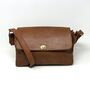 Multi Compartment Womens Leather Handbag Shoulder Bag In Tan Brown, thumbnail 5 of 5