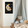 Rabbit Reading Moon Nursery Art Print, thumbnail 2 of 4