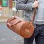Personalised Faux Leather Barrel Bag With Initials, thumbnail 2 of 12