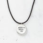 Sterling Silver And Leather Coordinates Necklace, thumbnail 3 of 5
