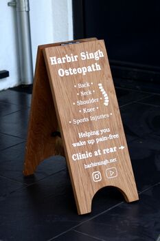 Personalised Solid Oak A Board |Perfect For Hotels Or Shops, 12 of 12