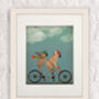 French Bulldog On Tandem Art Print, Framed Or Unframed, thumbnail 5 of 7
