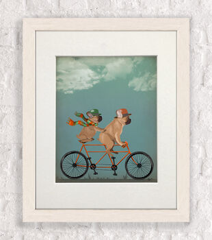 French Bulldog On Tandem Art Print, Framed Or Unframed, 5 of 7