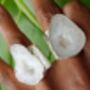 White ‘Mega’ Crystal Gemstone Silver Statement Ring, thumbnail 2 of 5